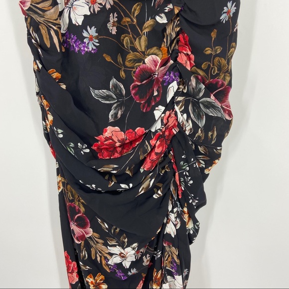 NICHOLAS Drape Front Ruched Floral Print Dress - Picture 9 of 16